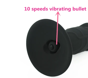100% medical silicone black dildo very thick 55mm L 16 cm 10 speeds vibrating penis anal butt anal plug sex toy dildo vibrator 2