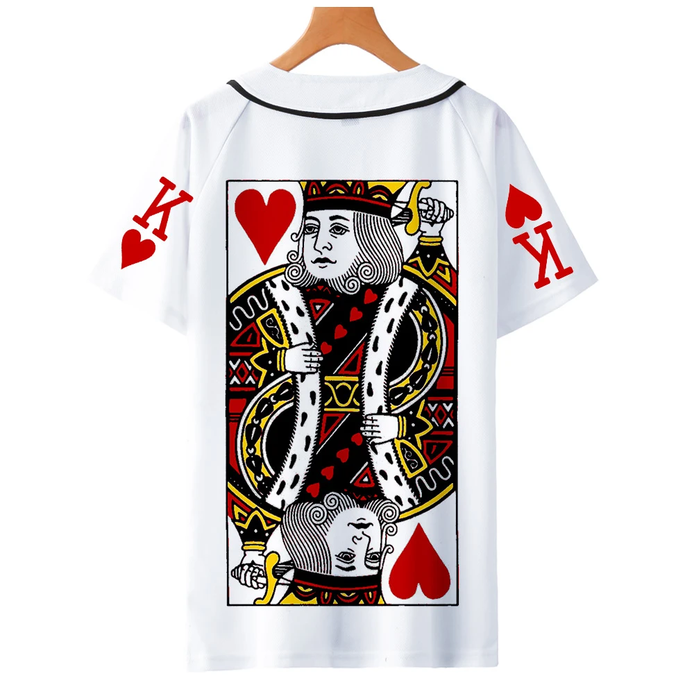 Hip Hop Poker Baseball t shirt 3D boys/girls short T-shirt with Hat cotton Male clothes Summer Men/women Short Sleeve tshirts