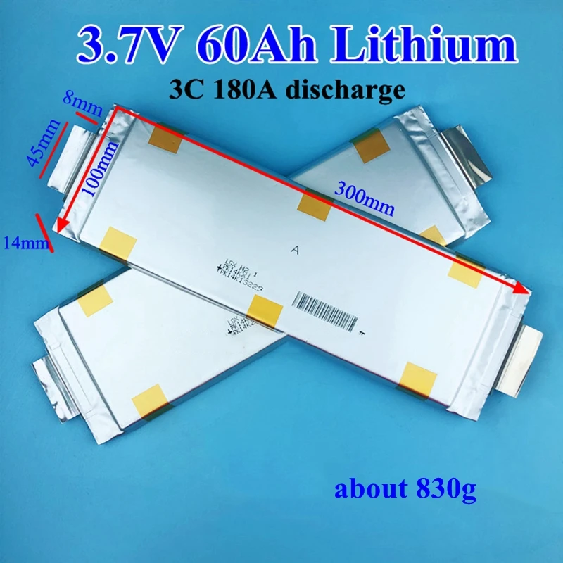 

GTK 3.7V 60Ah Lithium ion 3.7V li-po battery 3C discharge current for 12V 24V 36V RV electric motorcycle scooter battery pack