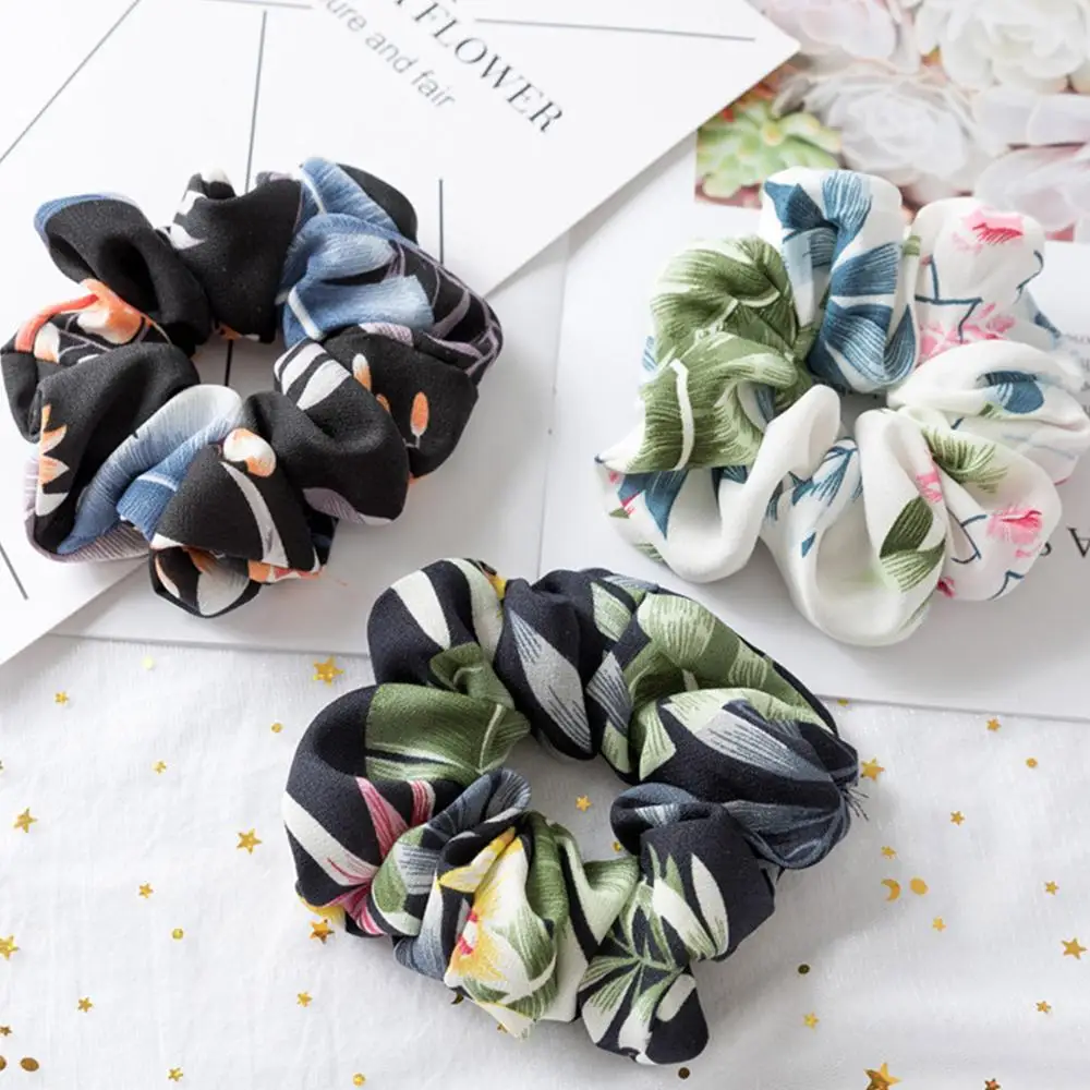 

Hair Accesories 1PC Flamingo Floral Women Hair Tie Scrunchie No Crease Elastic Ponytail Hair Holder Rope Headwear