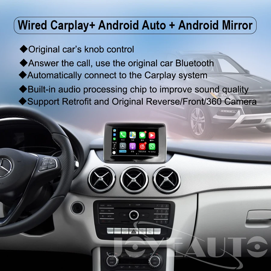 Joyeauto Wifi беспроводной Carplay Car Play Android авто зеркало модифицированная для Mercedes B класс W246 NTG 5,1 5,2 5,5 камера заднего вида