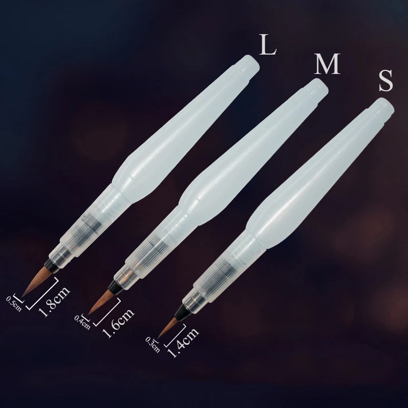 

Large Water Brush Paint Brush 3 Models WaterBrush Water Tank Calligraphy Painting Drawing Watercolor Brush Pen Art Supplies