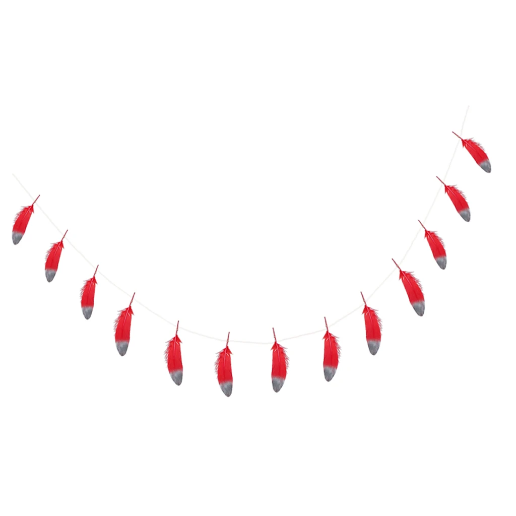 Feather Bunting Banner Garland DIY Wedding Party Decoration Photo Prop 