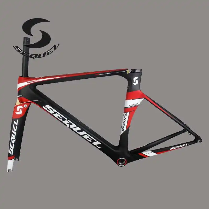 Sequel new design se06-01red matte full carbon fiber t800 carbon road bike frame bsa /bb30 cycling bike 700C