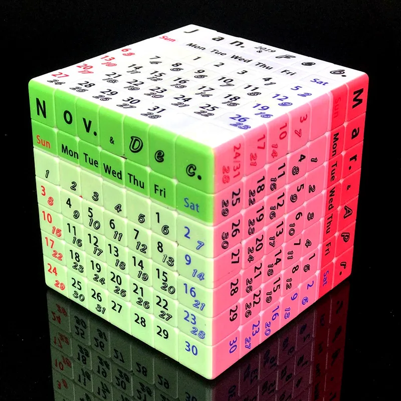 

2019 Timetable Calendar Custom Cube UV Printing 7x7x7 Magic Cube Stickerless Cubo Magico Educational Toys for Children Boys