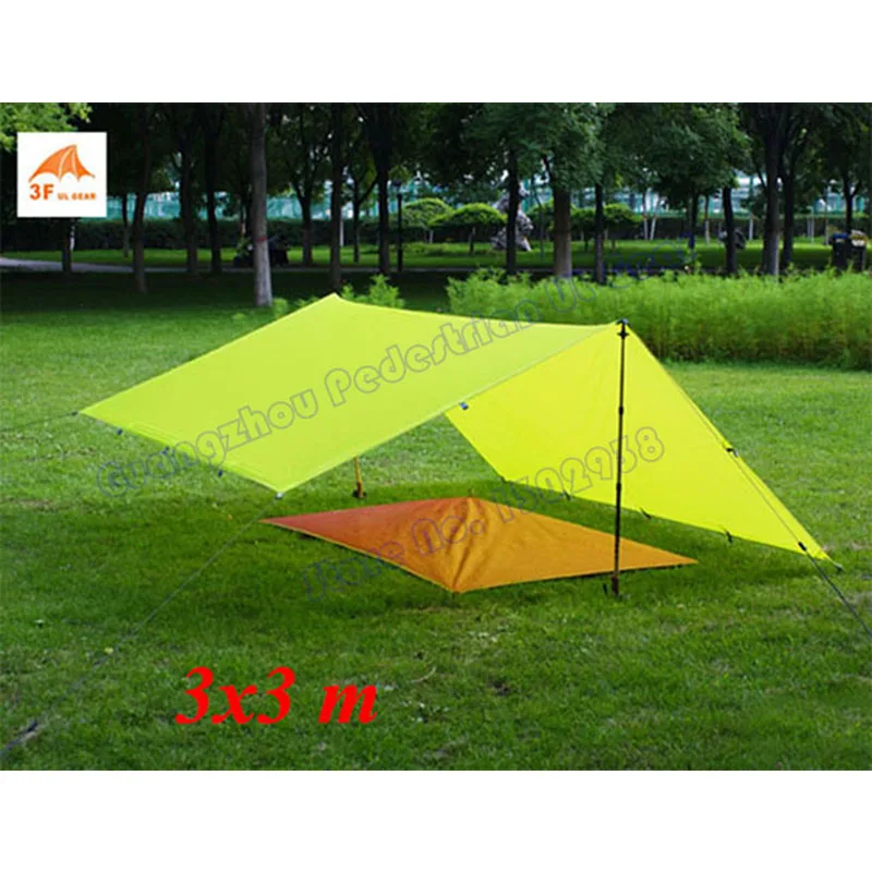 

3F UL Gear 3*3m 15D Nylon with silicon coating outdoor tarp shelter high quality beach awning
