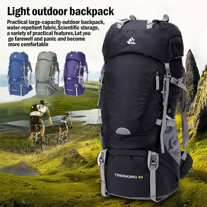 

WENYUJH Mountaineering Backpack Water Repellent Oxford Backbag Men Women Travel Daypacks for Trip Large Backpack 73*34*23cm