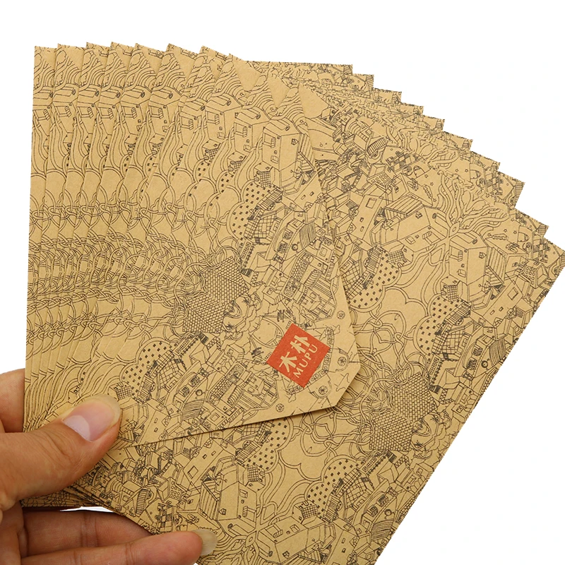 

10 Pieces / Batch Retro Kraft Paper Printing Envelopes Business Card Style High Quality