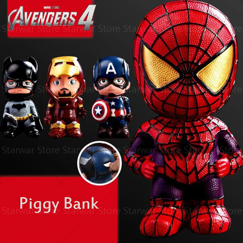 

Action figure toy Avengers 4 Endgame Super Heroes Figures Toys Captain America Spiderman iron man Piggy bank gift for boy