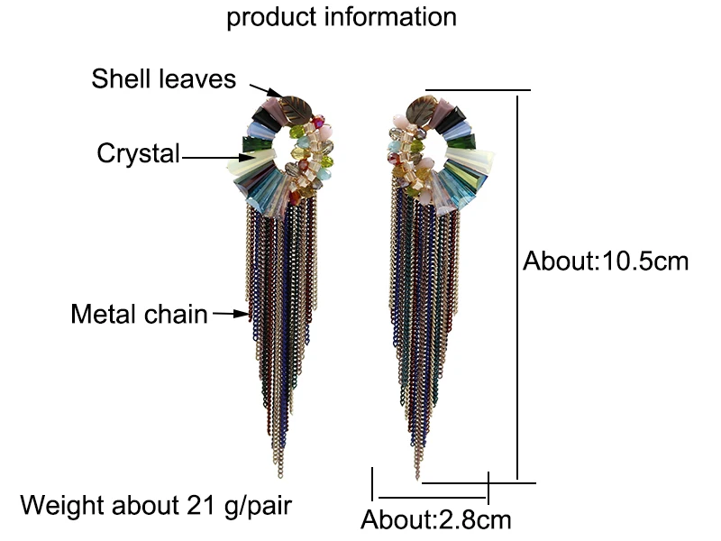 Трендовые яркие серьги с кристаллами и бусинами,, ручная работа, металлические серьги на цепочке с длинными кисточками, Женские Ювелирные изделия, подарок