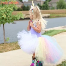 Шикарная мечта; Пастельная юбка-пачка с единорогом для девочек; цветная Пасхальная юбка-пачка для фотосессии; цветная юбка-пачка для дня рождения и свадьбы