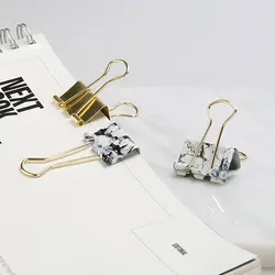 Мрамор зажимы Золотые зажимы документ Бумага клипы с зажим-держатель модные офисные принадлежности Школьные принадлежности 25 мм