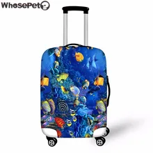 WHOSEPET בסגנון אוקיינוס הכחול כיסוי למזוודה שקיות אביזרי מטען נסיעות לנשים של גברים מזוודה נגד אבק Case כיסוי חדש