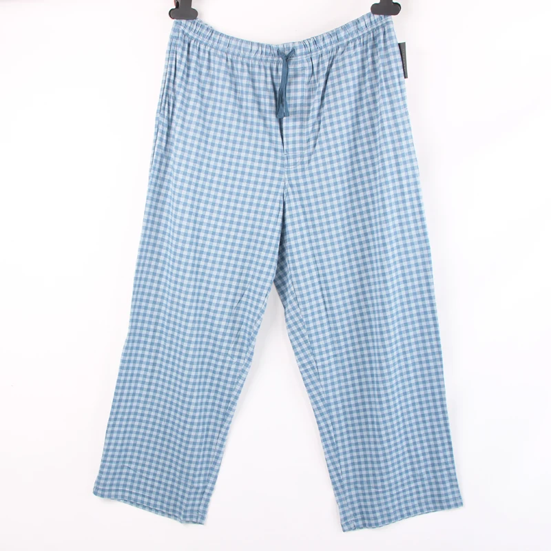 Pijama Men Plus Size Blue Plaid Sleep Bottoms Soft Comfortable Trousers ...