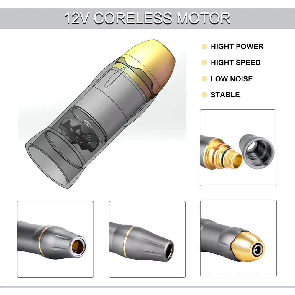 Машина для татуировки, ротационная ручка, Перманентный макияж, тату-пистолет, Космический алюминиевый картридж, оборудование для татуировки, тихий мотор
