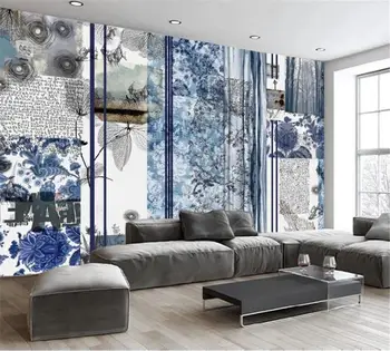

Custom 3d Silk Wallpaper European retro nostalgic national wind full house Wall Paper tooling background wall painting