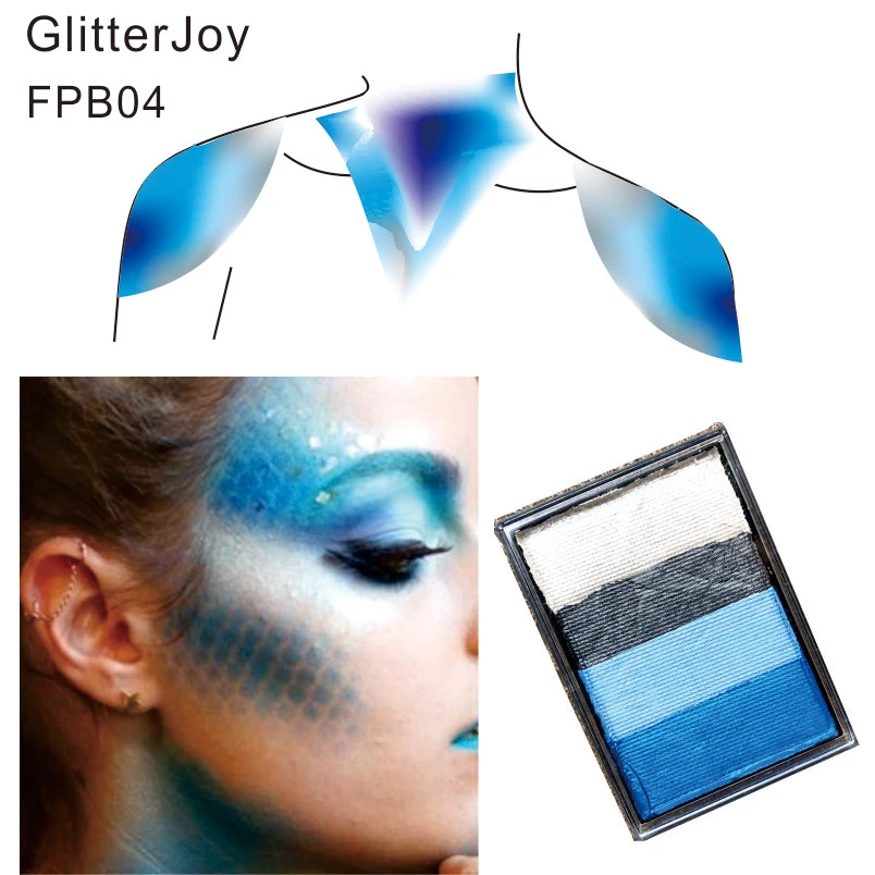 

FPB04 60g/pc Water Based Face Body Paint Pearly Color Split Cake Body Art use in Performance, Stage, Party, Festival Makeup