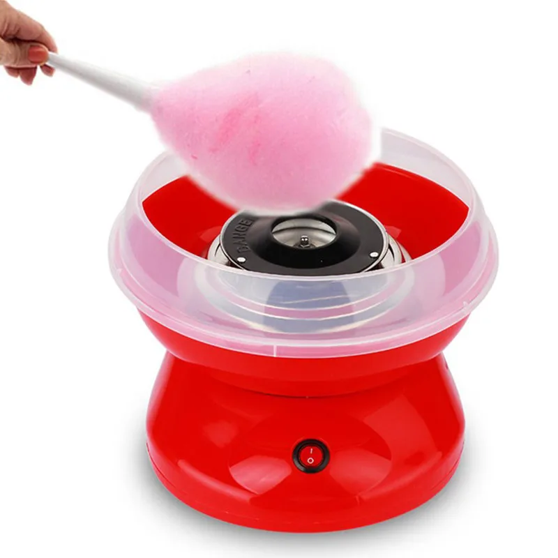 Электрическая машина для изготовления сахарных конфет из хлопка с европейской вилкой, 220 В, вечерние, сделай сам, красного цвета, зефира