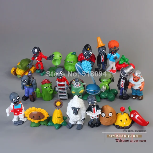Best Price 24pcs/lot PVZ Plants vs Zombies Figures 3-8cm Plants and Zombies PVC Action Figures Collection Toys Boy Gifts