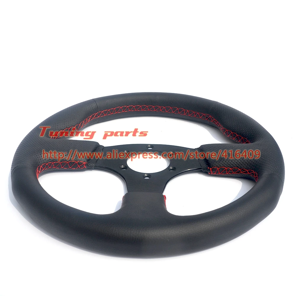 330mm leather steering wheel flat (4)