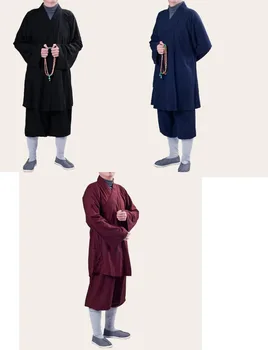 

UNISEX 3color linen&cotton black/blue/red shaolin monk suits Buddhist Lohan/ARHAT martial arts uniforms lay meditation clothing