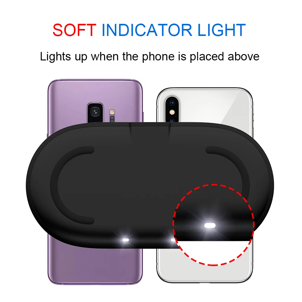 PORTEFEUILLE Dual Qi Wireless Charger Fast For Samsung s8 s9 s10 Plus S7 S6 Note 8 9 7 5 For Huawei Mate 20 Pro Mate RS charger  (10)
