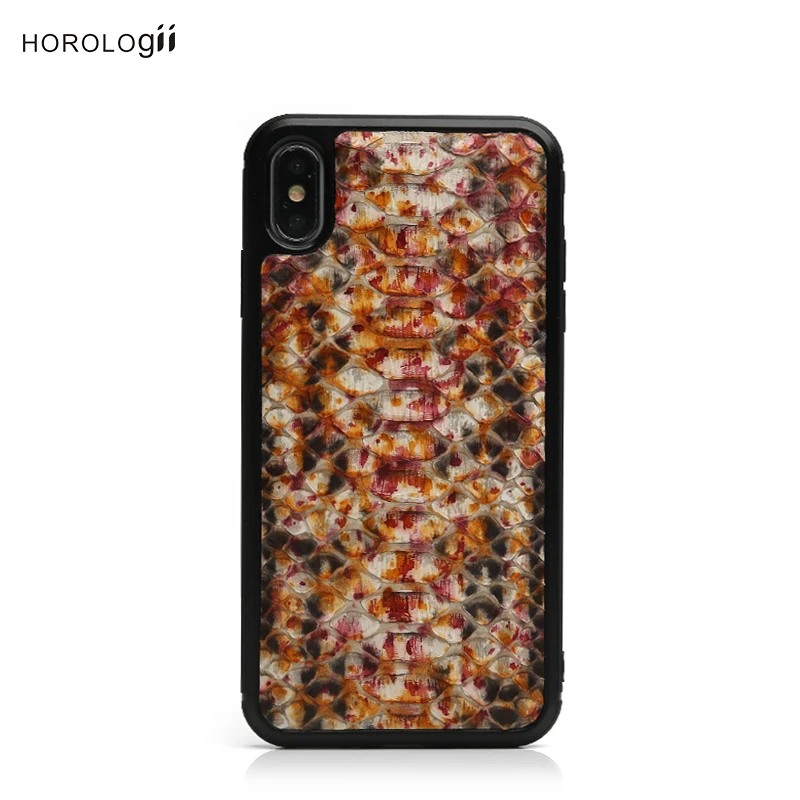 

Horologii Colorful mobile phone accessories Snake Skin leather for iphone X Max case Luxury Fashion with gift box dropship