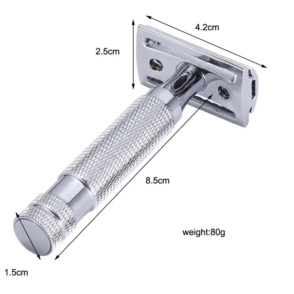 15 лезвий, 1 Бритва, для мужчин, для бритья, Классическая Безопасная бритва, медный сплав, ручная бритва, двойной край, бритва, дорожный набор, влажная бритва