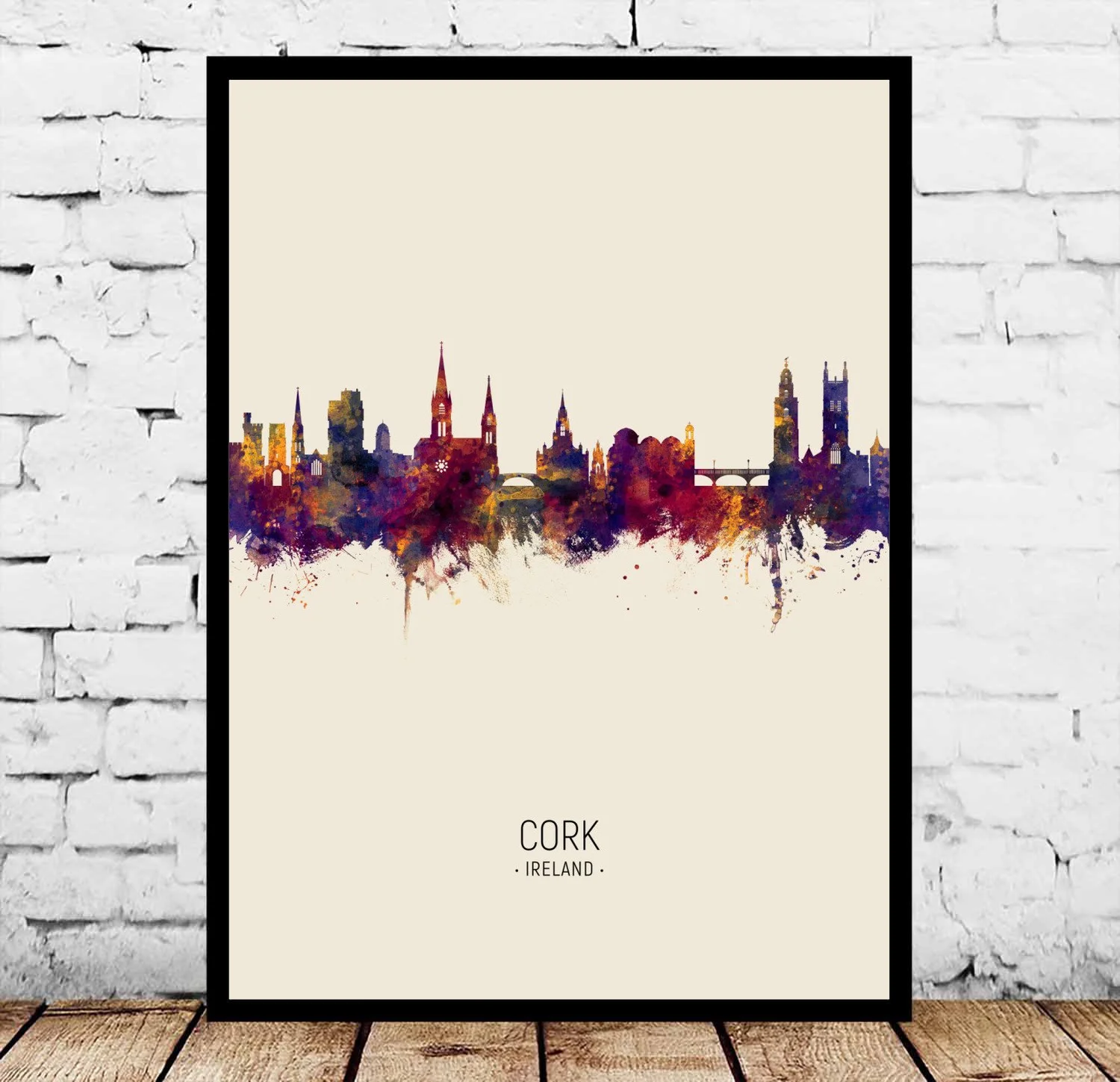 

Cork Dublin Galway Ireland Vintage City Poster