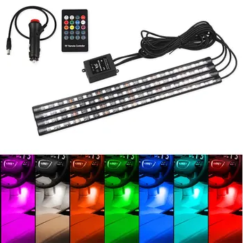 

Car Interior Lighting Kit car styling interior decoration atmosphere light and Wireless Remote Control 4pcs/et 7 Color LED