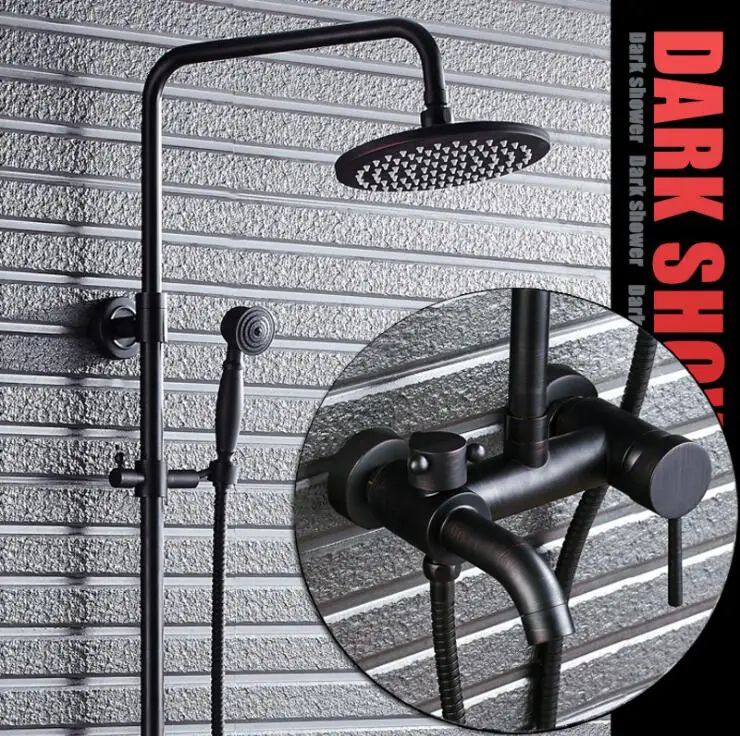 bathroom shower sets wall mount bath faucet with slide bar exposed tap handshower H9676 | Обустройство дома