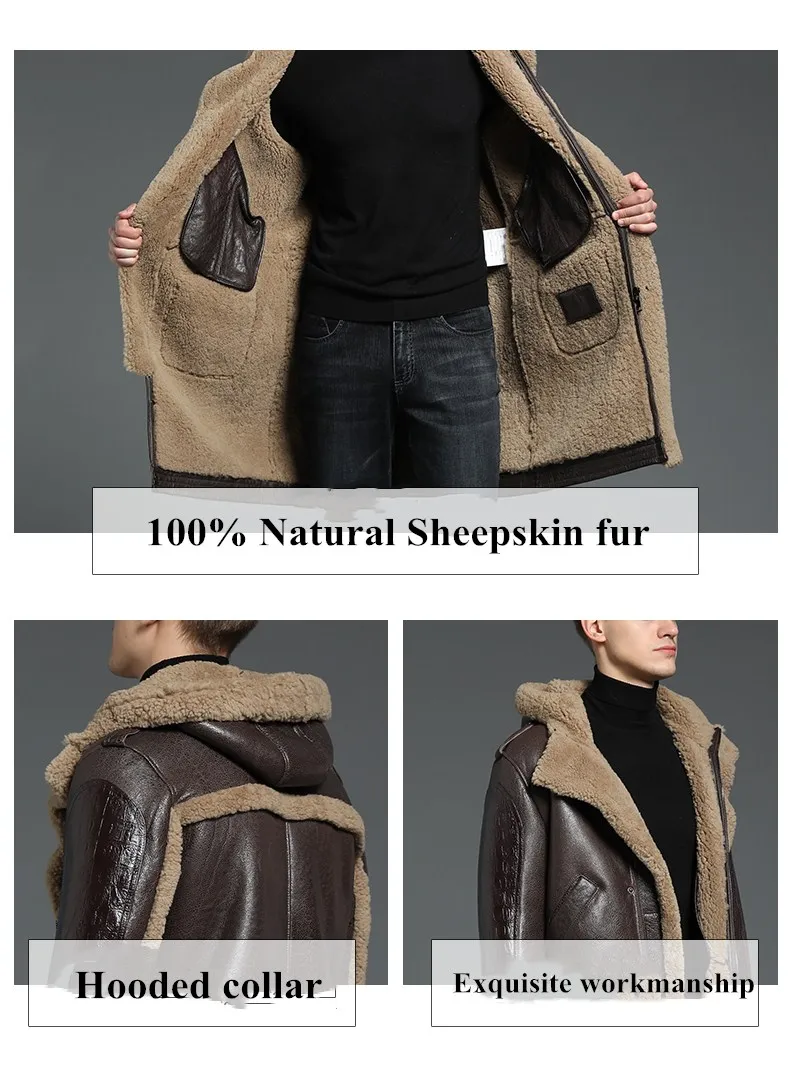 Натуральное пальто из овчины для мужчин длинный английский стиль натуральный мех куртка мужская с капюшоном пальто M 4XL 5XL 6XL