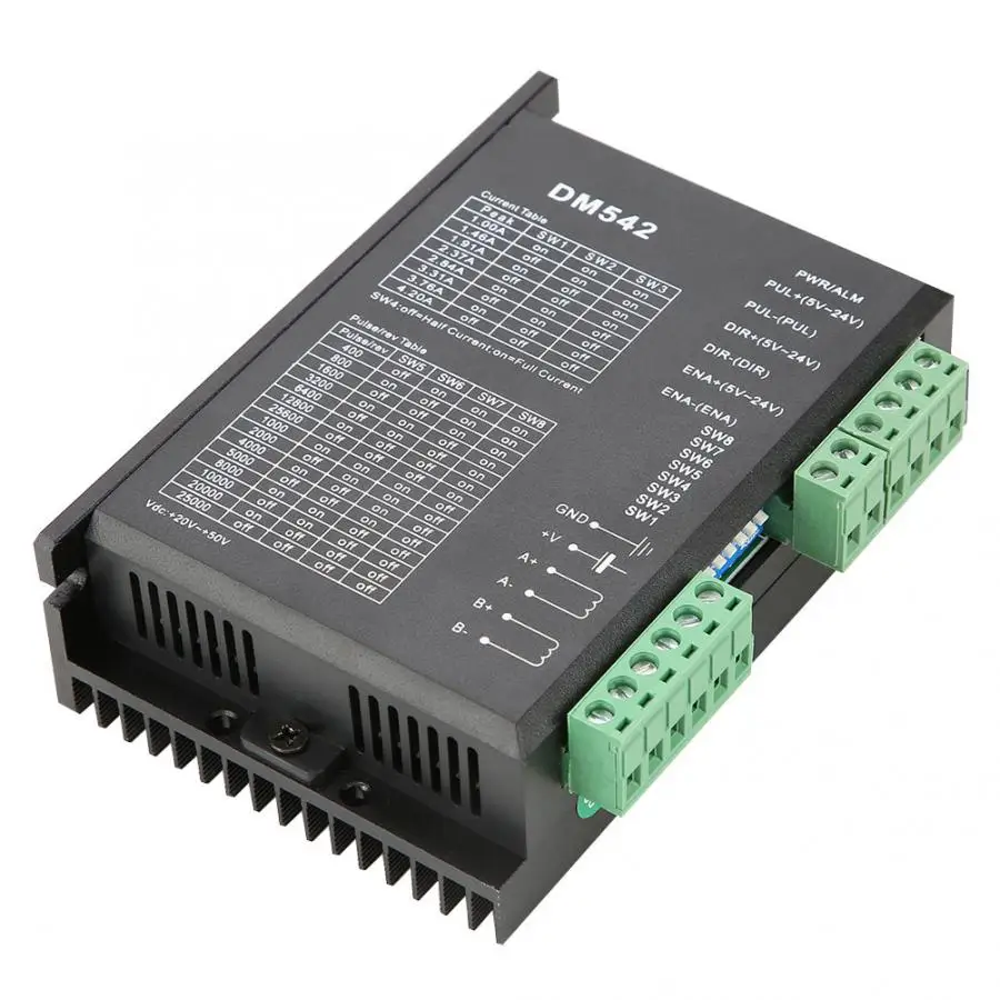 

DM542 2-phase Stepper Motor Driver 57/86 Series Stepping Motor Driver 18-48VDC Peak 4.2A Tool