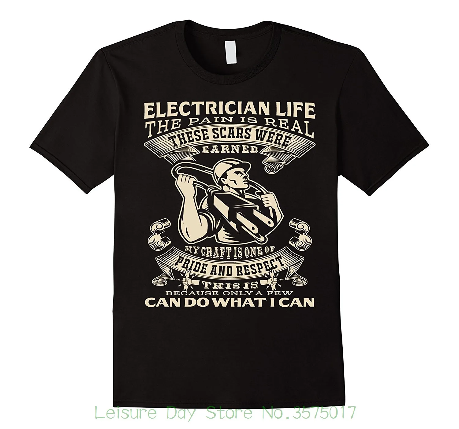 

100% Cotton Short Sleeve O-neck Tops Tee Shirts Electrician Life Tshirt