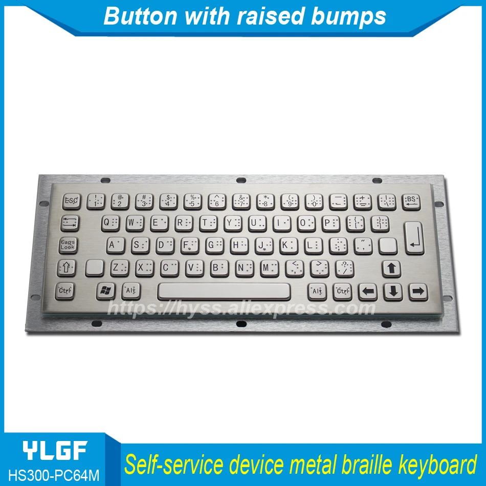 YLGF HS300-PC64M Брайля четырёхъядерный 64-разрядный процессор ключ Металл Нержавеющая