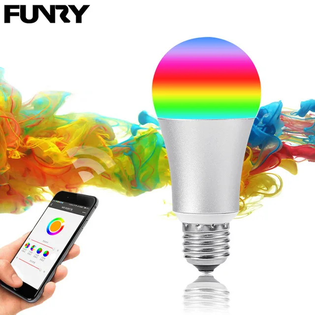 

FUNRY WIFI Lamp Bulb Smart Home LED Bulb E27 5W Dimmable RGB Color Changing Lights APP Remote Control Light Bulb Work With Alexa