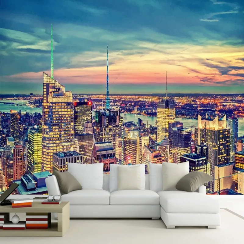 

wallpaper for walls 3 d Beautiful modern urban scenery backdrop wall murals wallpaper mural Hotel balcony decoration
