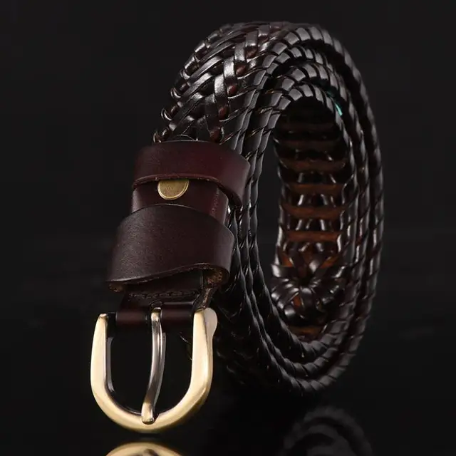 women Braided Belt For Men's Woven Belt Luxury Genuine Leather Cow Straps Hand Knitted Designer Men For Jeans Girdle Male belts women 4