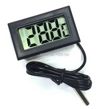 

1Pcs Digital Thermometer Fridge Freezer Temperature Meter 15% off The length of 1m, With A Probe, Black Digital Temperature