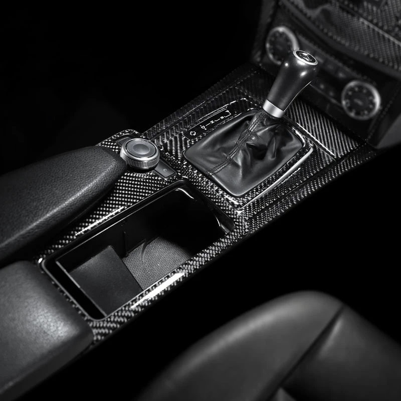 Car-interior-decoration-moulding-Carbon-Fiber-Central-Control-Panel-decal-Stickers-For-mercedes-w204-C-class(2)