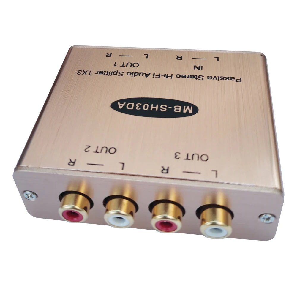 US $37.90 Passive Stereo Audio Splitter RCA Audio Signal Splitter With Isolated Output HiFi Audio Splitter Stereo Audio Distributor