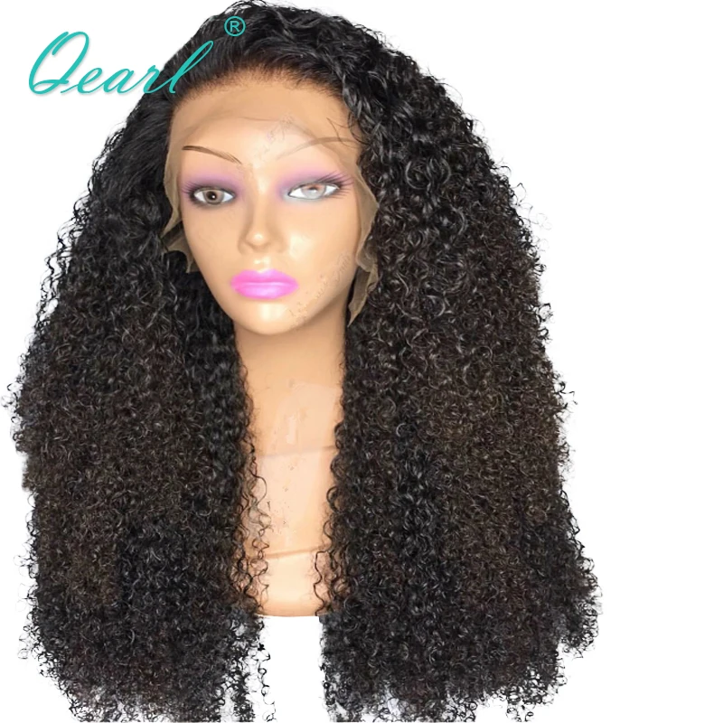 

Human Hair Full lace Wig for Women Malaysian Curly Remy Hair Lace Wig with Baby Hair 150% 180% Density Natural Black Color Qearl