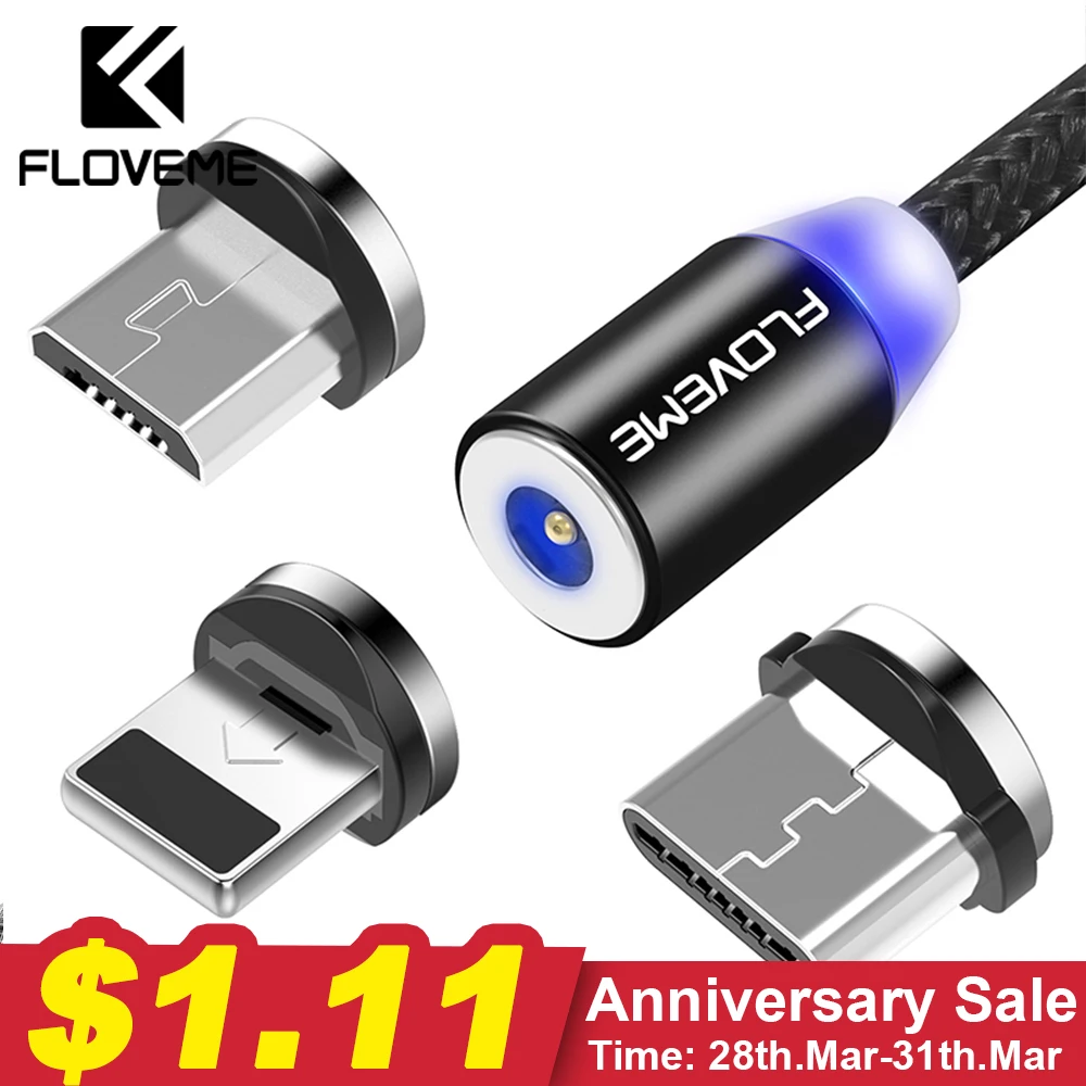 FLOVEME Magnetic Charger Cable Micro USB Type C Lighting Cable 2A Fast Charging Charge USBC/Type-C Wire For iPhone Samsung Cable FLOVEME Magnetic Charger Cable Micro USB Type C Lighting Cable 2A Fast Charging Charge USBC/Type-C Wire For iPhone Samsung Cable