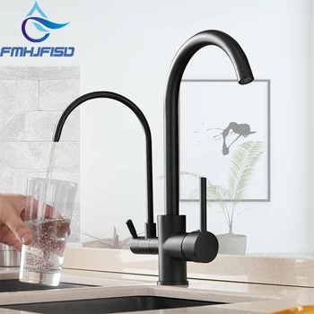 

Filter Kitchen Faucets 360 Rotation Purification Features Drinking Water Faucet Mixer Tap Crane Dual Spout Hot and Cold Water