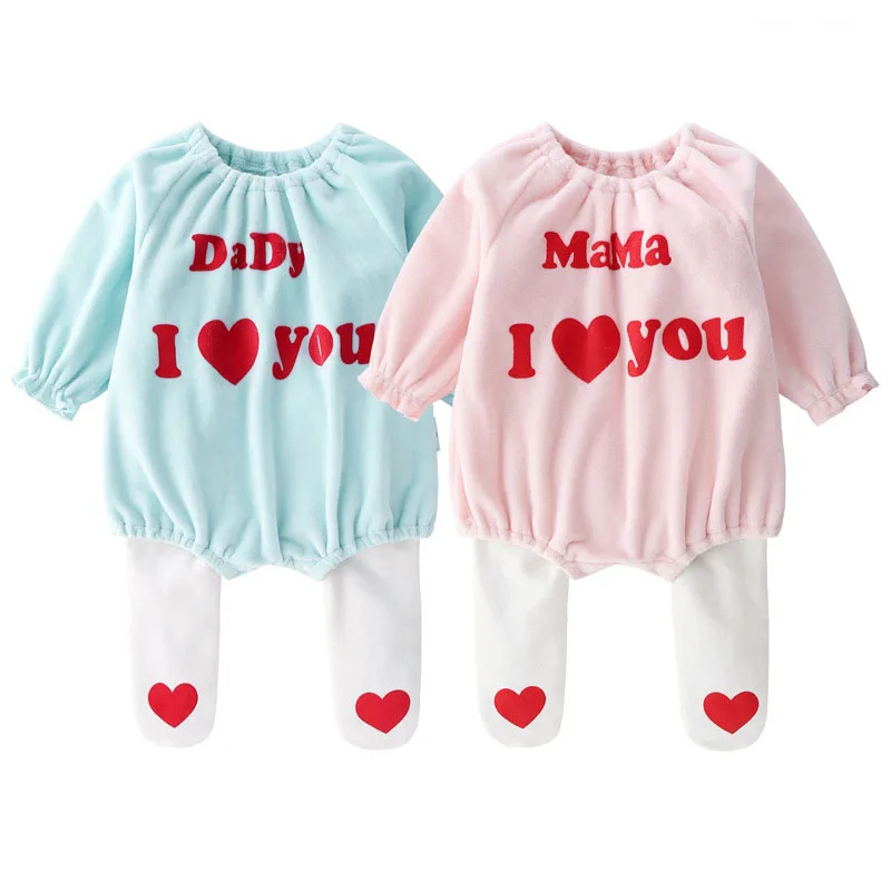 

Infant romper two-piece suit One-piece suit Spring and autumn winter baby long-sleeved triangle suit + pantyhose 0-1 years old
