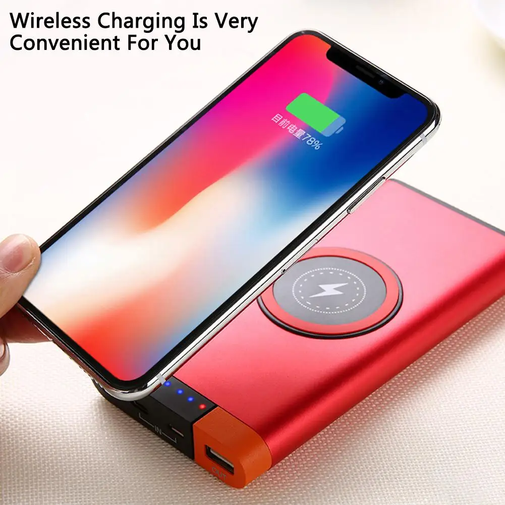 

QI Standard 10000mAh Aluminum Alloy Wireless Charging Power Bank Phone Charger For iphone 8 7 6 6s For Xiaomi 6 For Huawei