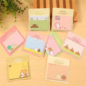 

4 pcs/lot Mini Molang Rabbit Memo Pad Sticky Notes Cute Post Bookmark Stationery Label Stickers School Supplies Notepad escolar