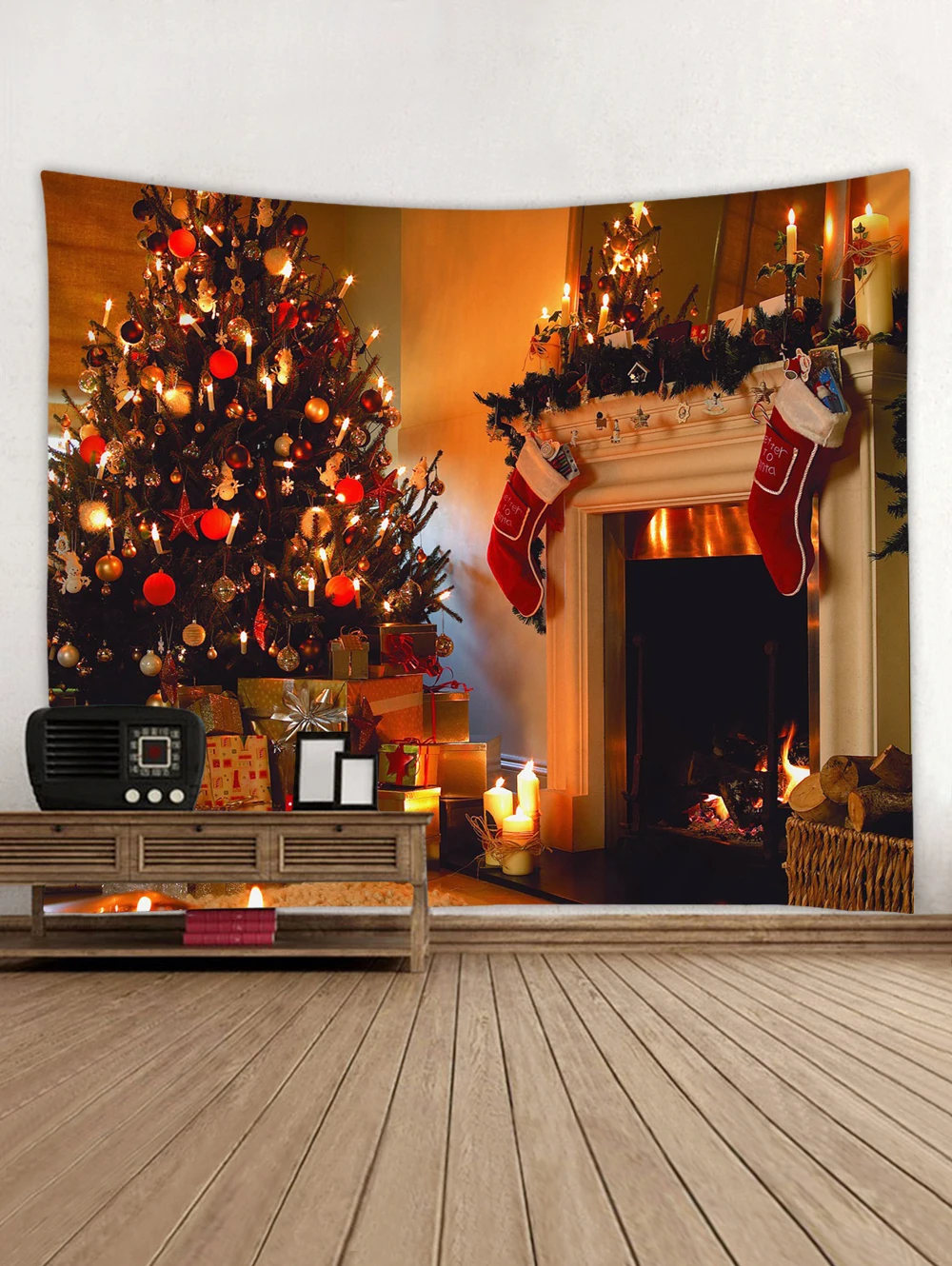 Настенный гобелен с 3d рождественской елкой, вечерние рождественские украшения, настенный гобелен, покрывало на кровать, скатерть, Рождественский гобелен - Цвет: 3