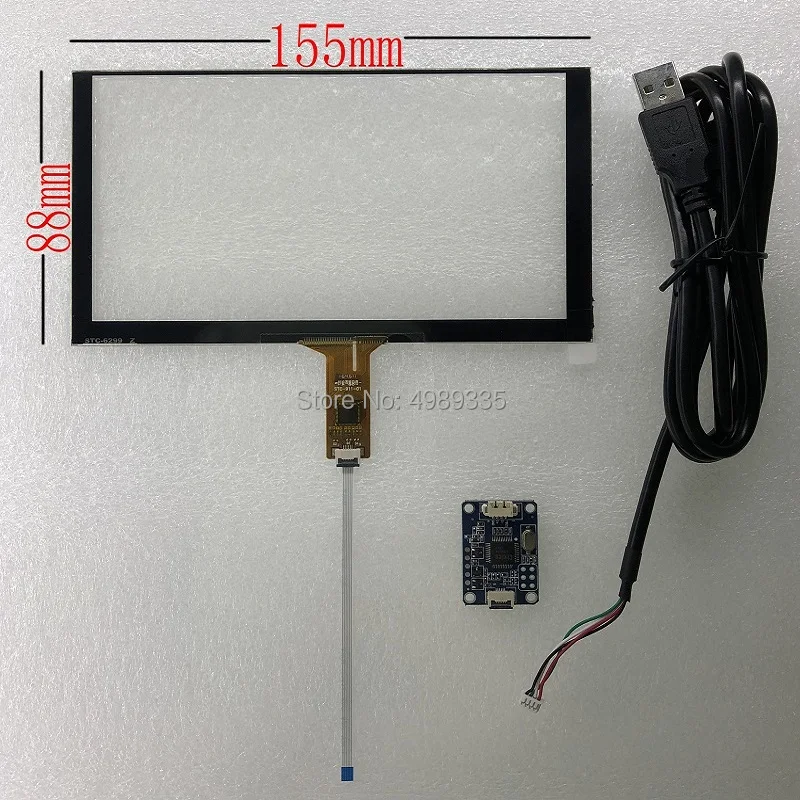 

6.2 inch capacitive touch screen 155X88mm USB interface + IIC6P interface for Android Raspberry pie WIN7 8 10 system