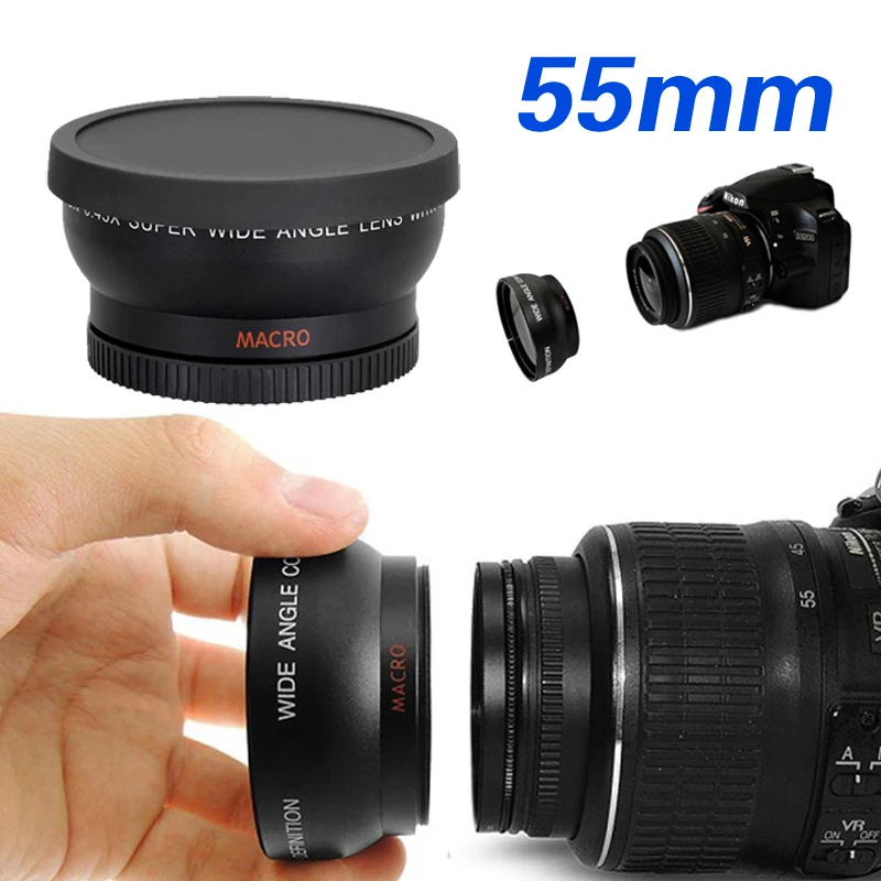55 мм 0 45x супер широкоугольный объектив для макросъемки рыбий глаз Canon NIKON Sony PENTAX DSLR